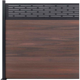 Lattice Top 6'W x 6'H Black Rose Aluminum/Composite Horizontal Fence Adder Section - SURFACE MT