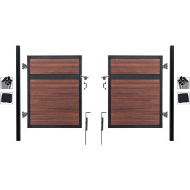 10'W x 6'H Black Rose Aluminum/Composite Adjustable Fence Double Gate Kit - IN GROUND ONLY