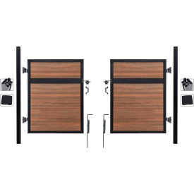10'W x 6'H Cedar Aluminum/Composite Adjustable Fence Double Gate Kit -IN GROUND ONLY