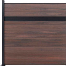 6'W x 6'H Black Rose Aluminum/Composite Horizontal Fence Adder Section - SURFACE MOUNT