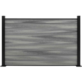 Full Composite 6'Wx 4'H Oxford Grey Aluminum/Composite Horizontal Fence- Starter Section-SURFACE MT