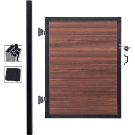Full Composite 4'W x 6'H Black Rose Aluminum/Composite Adjustable Single Gate Kit-IN GROUND ONLY