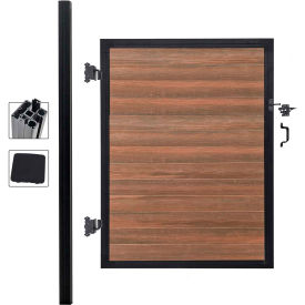 Full Composite 4'W x 6'H King Cedar Aluminum/Composite Adjustable Fence Gate Kit - IN GROUND ONLY