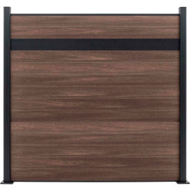 6'W x 6'H King Cedar Aluminum/Composite Horizontal Fence - Starter Section - SURFACE MOUNT
