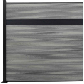 6'W x 6'H Oxford Grey Aluminum/Composite Horizontal Fence Adder Section - SURFACE MOUNT