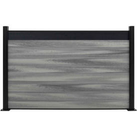 6'W x 4'H Oxford Grey Aluminum/Composite Horizontal Fence - Starter Section-SURFACE MOUNT