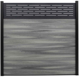 6'W x 6'H Oxford Grey Aluminum/Composite Horizontal Fence Starter Section
