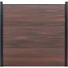 6'W x 6'H Black Rose Aluminum/Composite Horizontal Fence Starter Section- IN GROUND