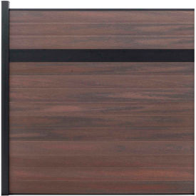 Estate 6'W x 6'H Black Rose Aluminum/Composite Horizontal Fence-Adder Section - IN GROUND