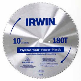 Circular Saw Blade-10" X 180t Plywood/Osb/Veneer/Plastic, 5/8" Arbor