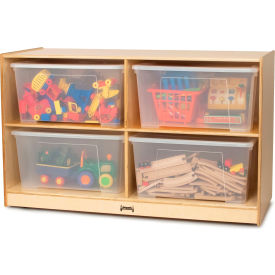 Jumbo Storage Unit with Clear Totes and Lids - 48"W x 18"D x 29.5"H
