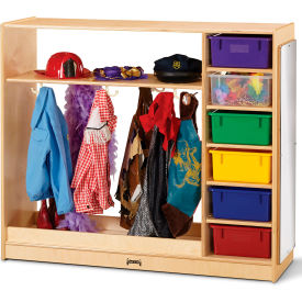 Kid Dress-Up Storage Unit with Colored Tubs - 48"W x 15"D x 41.5"H