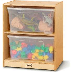 Single Jumbo Storage Unit with Clear Totes and Lids - 24.5"W x 18"D x 29.5"H