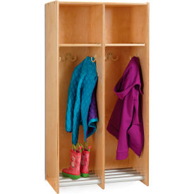 2-Section Wood Hanging Locker, 24-1/2"W x 15"D x 48"H, Brown
