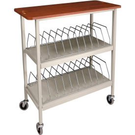 Artisan Open Chart Rack, 20 Binder Capacity, Cherry Top with Beige Rack