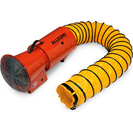 8 Inch Axial DC Metal Blower w/ Canister & 25' Ducting, 12V