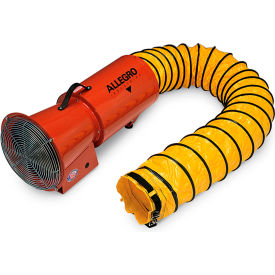 8 Inch Axial DC Metal Blower with Canister and 15 Feet Ducting, 12V