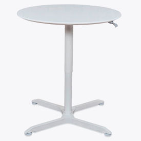 36" Round Adjustable Height Restaurant Table, White