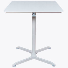 32" Square Adjustable Height Restaurant Table, White