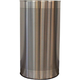 Stainless Steel Half Round Trash Can W/Liner, 12 Gallon