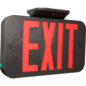 LED Exit, Black with Red LEDs, Universal Face, AC Only, 120-277V