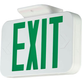 Compass Lighting LED Exit, White with Green LEDs, Universal Face, AC Only, 120-277V