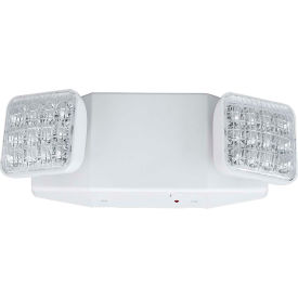 CU2SQ LED Emergency Light, Square Heads, White, NiCad Battery, Damp location
