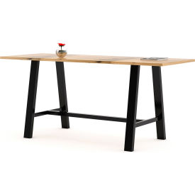 Urban Loft Wood Table With Steel Frame, 96"Lx36"Wx41"H, Natural