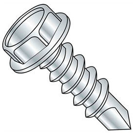 #10-16 x 3/4" Self-Drilling Screw - Ind. Hex Washer Unslotted Head - Zinc - Pkg of 30 Lbs