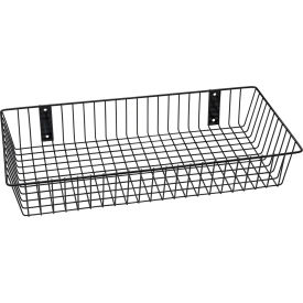 Mount Anywhere Wire Basket 24"W x 12"D x 4"H Black