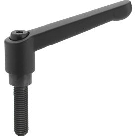 Die Cast Adjustable Lever - 1/2-13 - 3.07" Handle - 0.99" Stud - Black