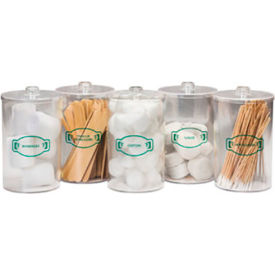 T-70 Labeled Clear Plastic Sundry Jars, Set of 5