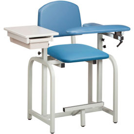 Extra-Tall Blood Drawing Chair with Padded Flip Arm and Drawer