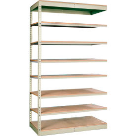 Single Rivet Boltless Shelving 36"W x 24"D x 84"H 8 Levels Add-on W/O Decking Tan