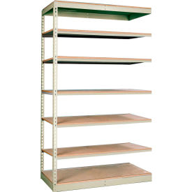 Single Rivet Boltless Shelving 36"W x 12"D x 84"H 7 Levels Add-on W/O Decking Tan