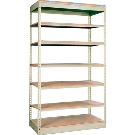 Single Rivet Boltless Shelving 48"W x 24"D x 84"H 7 Levels Starter Without Decking Tan