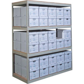 Record Storage Shelving 69"W x 15"D x 84"H 4 Levels Starter W/O Decking Tan