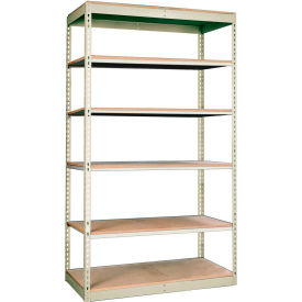 Single Rivet Boltless Shelving 48"W x 36"D x 84"H 6 Levels Starter Without Decking Tan