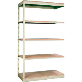 Single Rivet Boltless Shelving 48"W x 18"D x 84"H 5 Levels Add-on Without Decking Tan