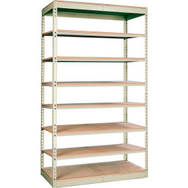 Single Rivet Boltless Shelving 48"W x 12"D x 84"H 8 Levels Starter W/O Decking Tan