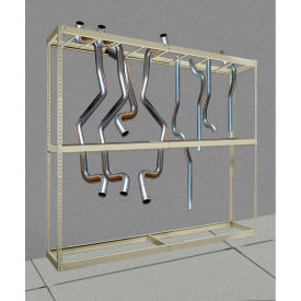 Rivetwell Tailpipe Storage Shelving 48"W x 18"D x 120"H 3 Levels Individual Tan