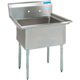1-Compartment Sink, 24 X 24 X 14 Deep, Galvanized Legs