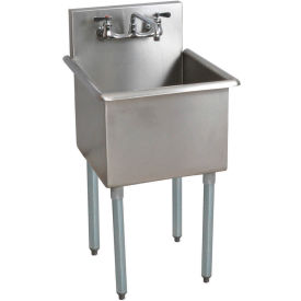 1-Compartment Budget Sink, 36 X 24 X 14 Deep, 8 Faucet Holes, Galvanized Legs