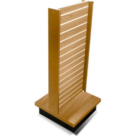 Slatwall Display Fixture With Spinner Base & Casters 24"W x 24"D x 55"H Birch