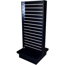 Slatwall Display Fixture With Spinner Base & Casters 24"W x 24"D x 55"H Black
