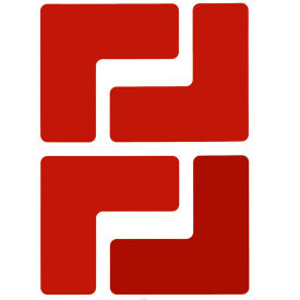 104430 ToughStripe Floor Corner Marks, Polyester, 2"W, 20/Pack, Red