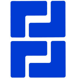 104432 ToughStripe Floor Corner Marks, 2" W, 20/Pack, Blue