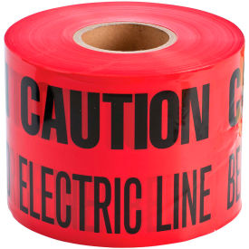 Underground Tape, Caution Buried Electric Line, 6"W X 1000'L, Black/Red