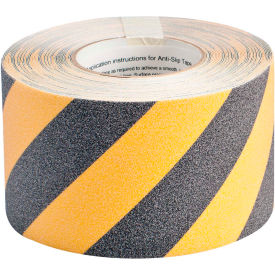 Anti-Slip Black/Yellow Striped Tape Roll, 4" x 60 Feet
