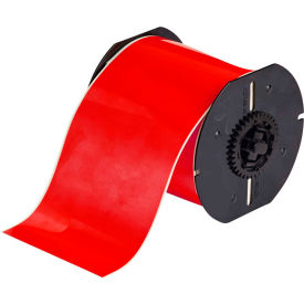 Indoor-Outdoor Industrial Vinyl Labels, 4"W X 100'L, Red